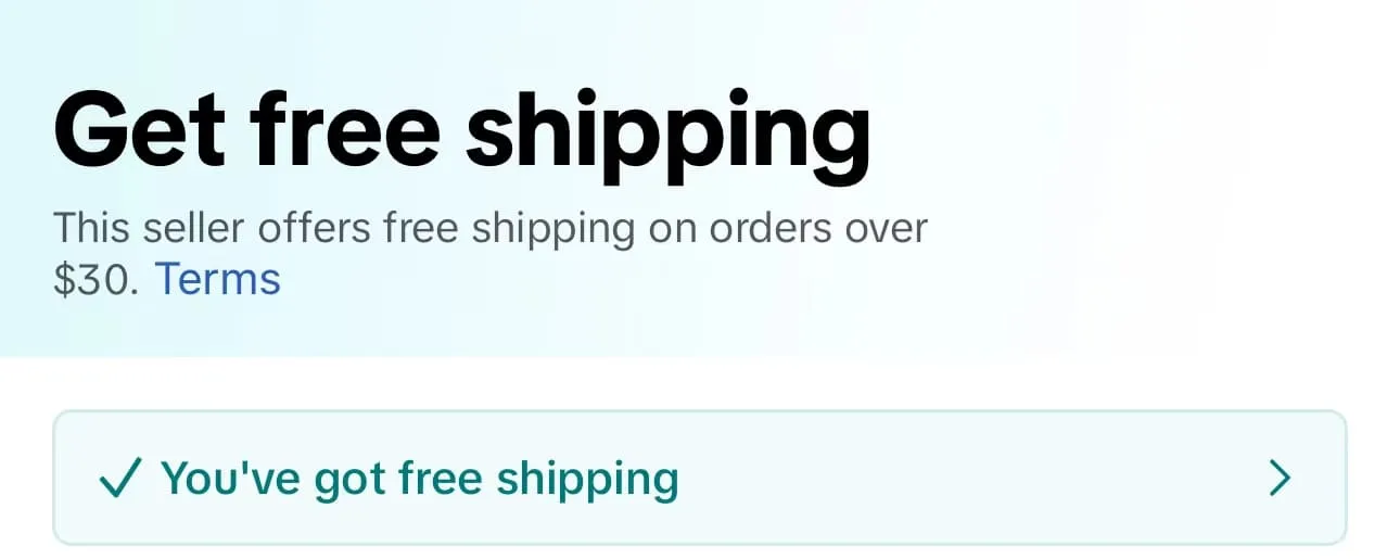 seller offers free shipping